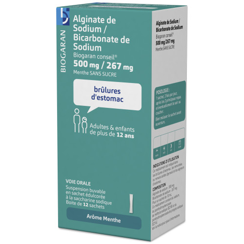 Alginate de sodium / Bicarbonate de sodium Biogaran 250ml-Maux d