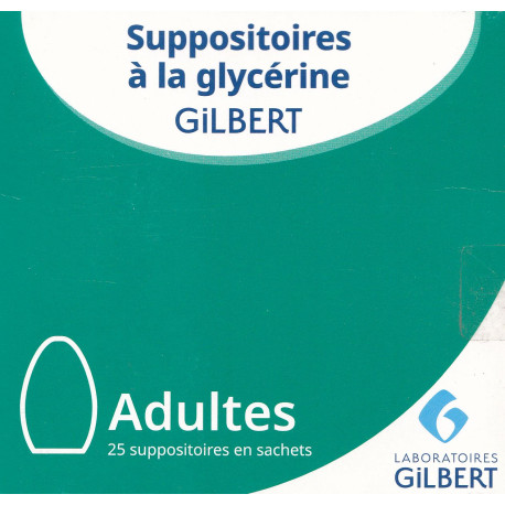 25 Suppositoires à la glycérine Adultes Gilbert