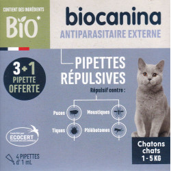 Pipettes répulsives Bio Chat et chaton Biocanina b3+1