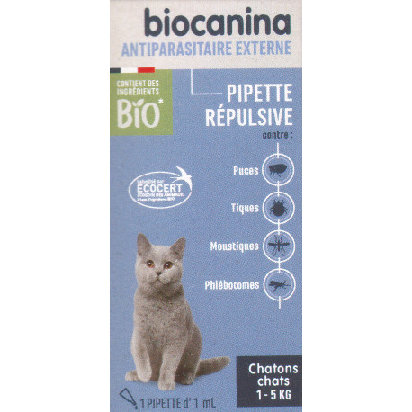 Pipette répulsive Bio Chat et chaton Biocanina b1