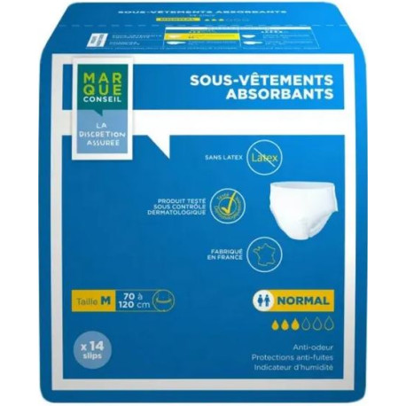 Sous-vêtements absorbants x14 Incontinence modérée NORMAL M