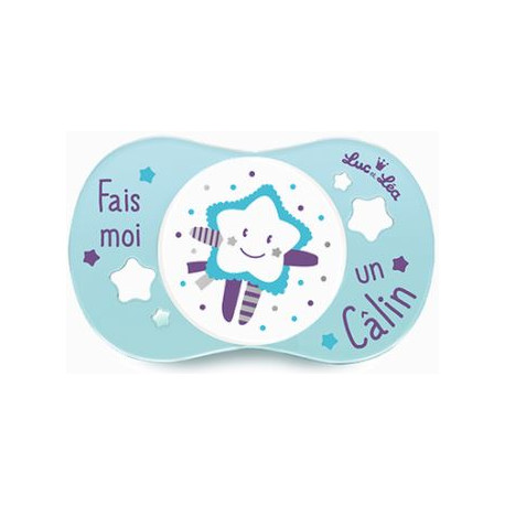 Sucette symétrique "Fais moi un câlin" +6 mois Luc & Léa