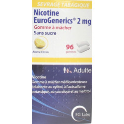 Nicotine EG 4 mg Citron Sans sucre 96 Gommes à mâcher