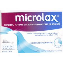 Microlax Constipation ocassionalle Solution rectale en unidose 4 canules