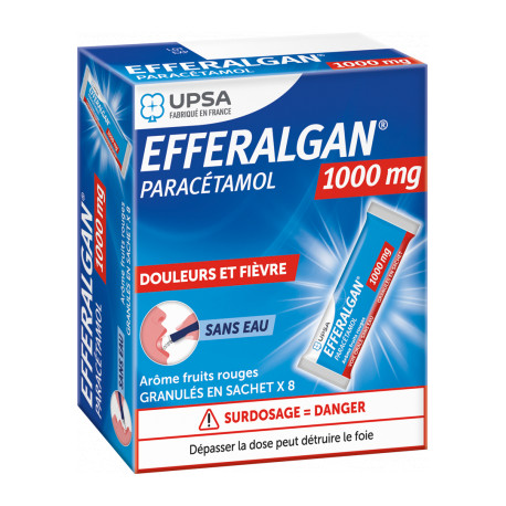 Efferalgan 1000 mg Granulés en sachet Fruits rouges