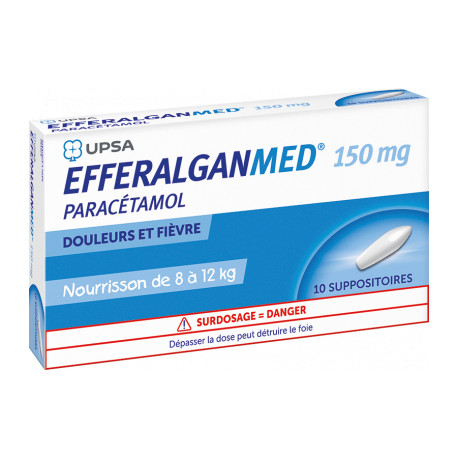 EfferalganMed 150 mg Suppositoire Nourrisson de 8 à 12 kg