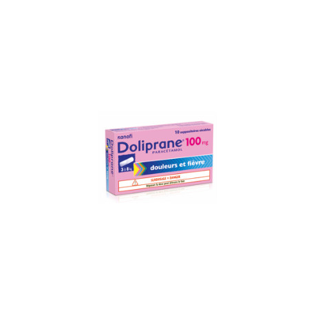 Doliprane 100 mg 10 suppositoires sécables