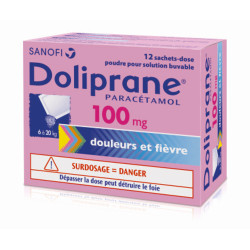 Doliprane 100 mg 12 Sachets-dose poudre pour solution buvable