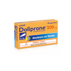 Doliprane 200 mg 10 suppositoires