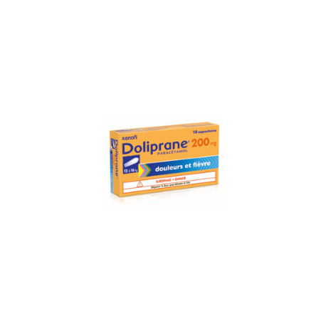 Doliprane 200 mg 10 suppositoires