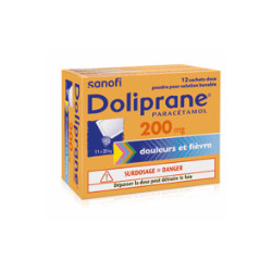 Doliprane 200mg 12 sachets-dose pour solution buvable