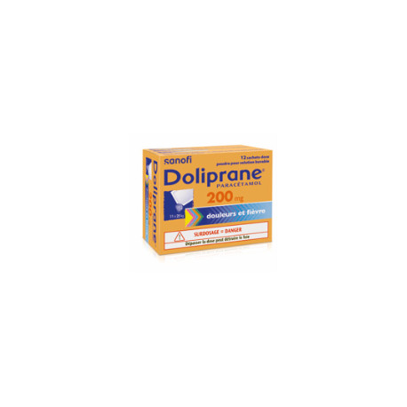 Doliprane 200mg 12 sachets-dose pour solution buvable