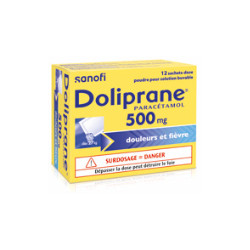 Doliprane 500mg poudre solution buvable 12 sachets