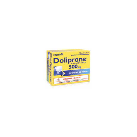 Doliprane 500mg poudre solution buvable 12 sachets