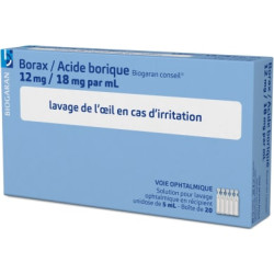 Borax / Acide borique unidoses lavage de l'oeil Biogaran