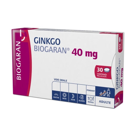 Ginkgo 40 mg Biogaran 30 comprimés