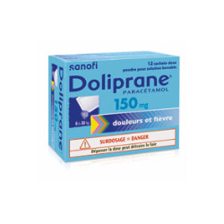 Doliprane 150 mg 12 Sachets-dose pour solution buvable