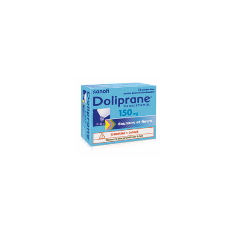 Doliprane 150 mg 12 Sachets-dose pour solution buvable