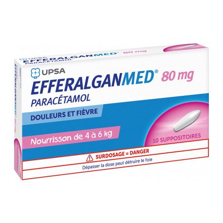 EfferalganMed 80 mg 10 Suppositoires