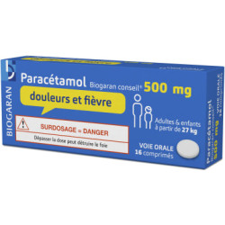 Paracétamol 500 mg 16 Comprimés Biogaran Conseil