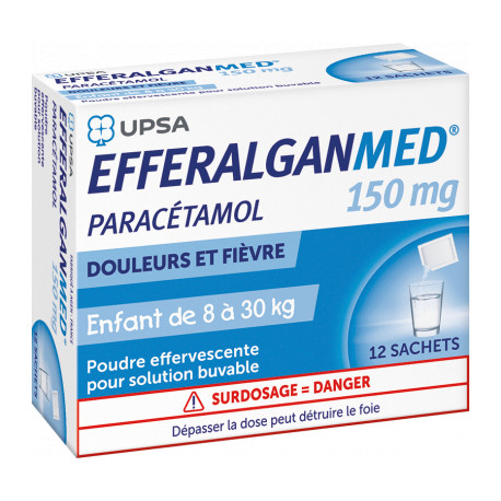 EfferalganMed 150 mg 12 Sachet de poudre effervescente pour solution buvable