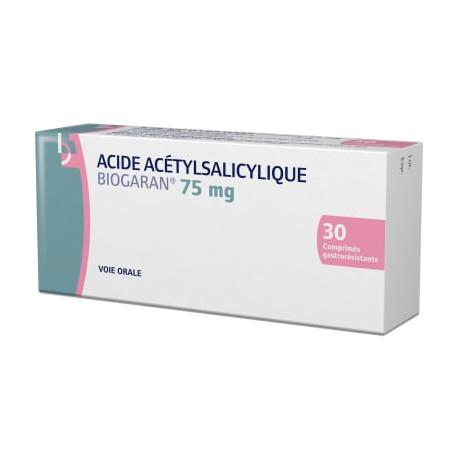 Acide acétylsalicylique 75 mg 30 Comprimés gastro-résistants Biogaran