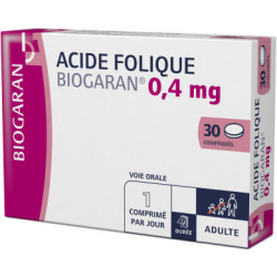 Acide Folique 0,4 mg 30 Comprimés Biogaran