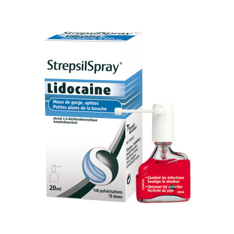 StrepsilsSpray Lidocaïne Collutoire 20 ml