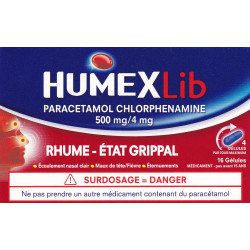 HumexLib Rhume État grippal 500/4 mg 16 Gélules