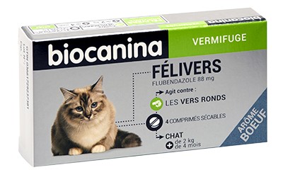 Felivers 4cp Biocanina Vermifuge Polyvalent Contre Les Vers Ronds Chez Les Chats