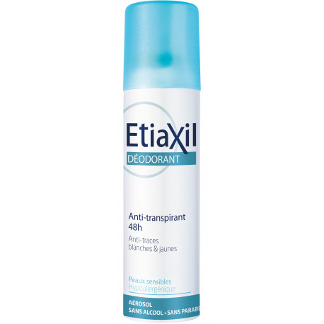 Etiaxil Déodorant anti-transpirant 48h Spray aisselles peaux sensibles